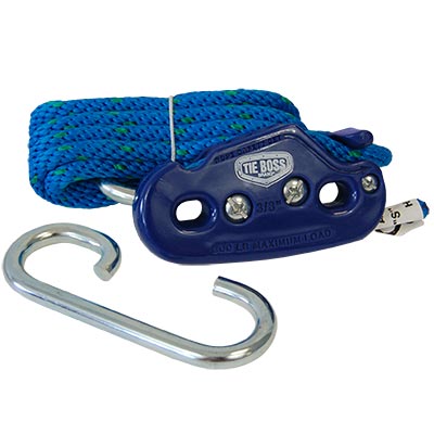 Tie Boss Cargo Tie Down & Storage Rope, 3/8", Blue