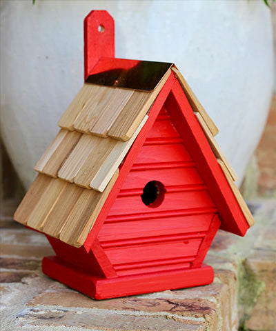 Heartwood New Chick Chickadee Bird House, Neon Red