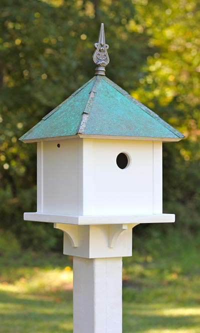 Heartwood Skybox Bird House with Verdigris Roof