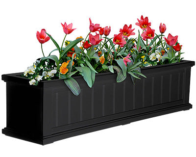 Mayne Cape Cod Window Planter, Black, 48"L