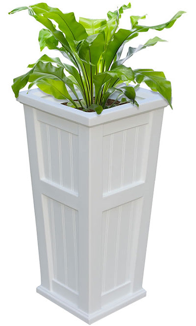 Mayne Cape Cod Tall Patio Planter, White, 15.5"L x 32"H