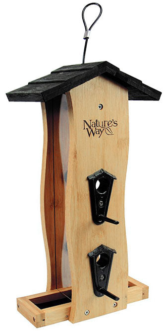 Nature's Way Bamboo Vertical Wave Hopper Bird Feeder