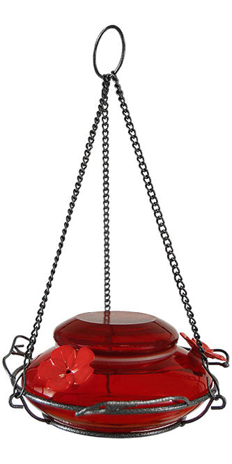 Nature's Way Modern Saucer Hummingbird Feeder, Red, 16 oz.