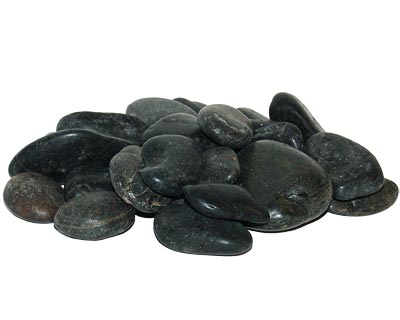 Panacea Polished River Rocks, Black, 2 lbs.