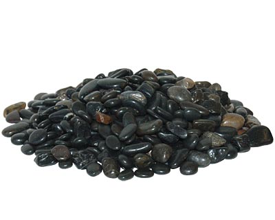 Panacea Polished River Pebbles, Black, 28 oz.