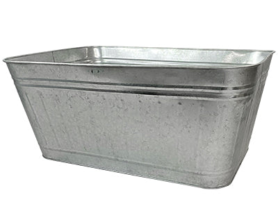 Panacea Rectangular Washtub Style Planter, Galvanized, 23.5"