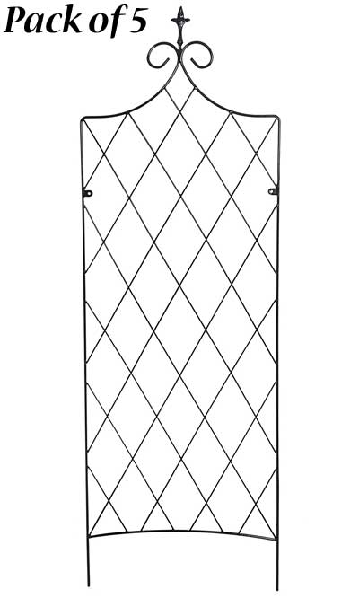 Panacea Large Lattice Trellises, Black, 71"H, Pack of 5