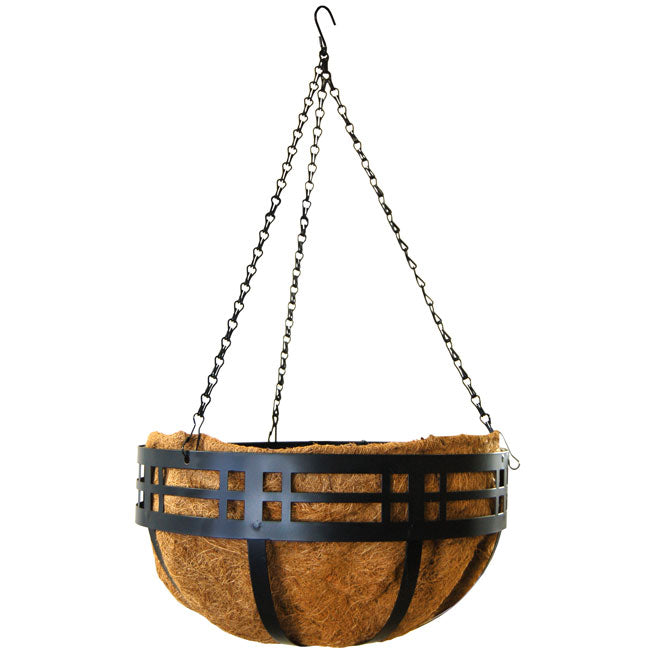 Panacea Mission Hanging Basket, Black, 14" dia.