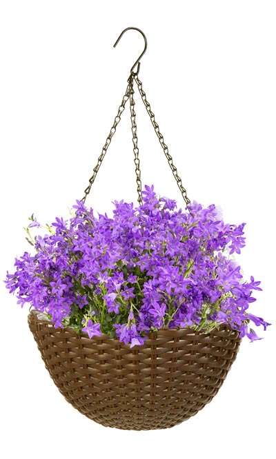 Panacea Woven Resin Hanging Basket, Espresso, 14" dia.