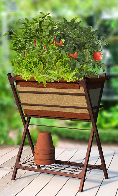 Panacea Vintage Grow Bag Patio Planter and Stand, 26"L