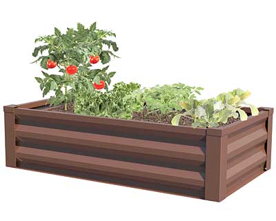 Panacea Raised Garden Bed, Brown, 3.9'L x 2'W