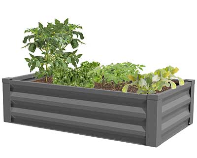 Panacea Raised Garden Bed, Antique Iron, 3.9'L x 2'W