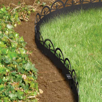 Panacea Arched Finial Landscape Edging, Black, Pack of 12