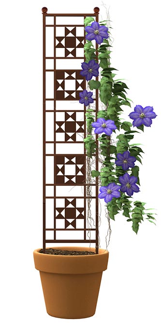 Panacea Rustic Farmhouse Quilt Pot Trellis, Rust, 50"H