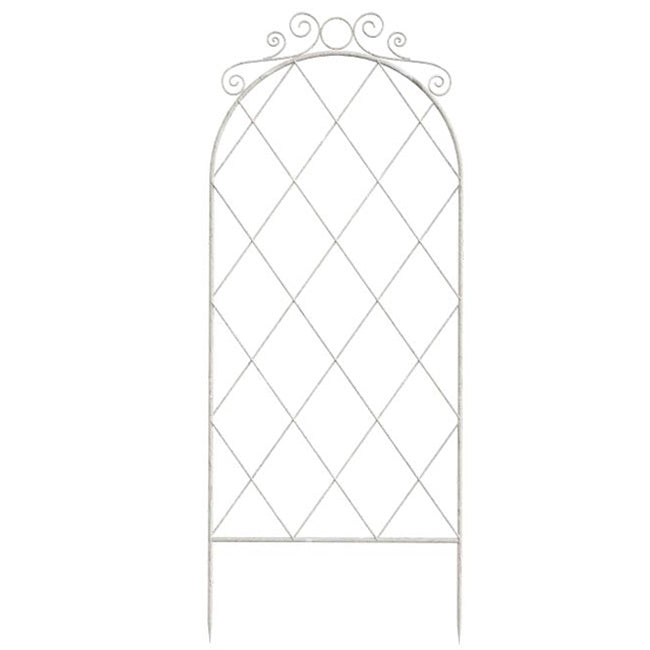 Panacea French Country Scroll Trellis, Aged White, 60"H