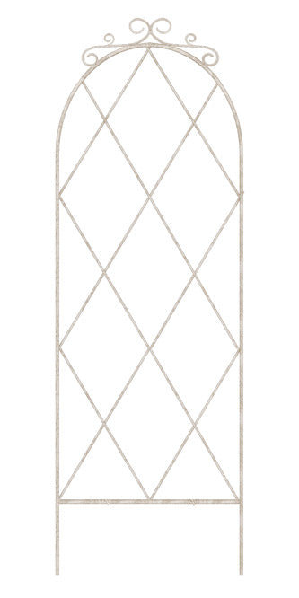 Panacea French Country Scroll Pot Trellis, Aged White, 36"H