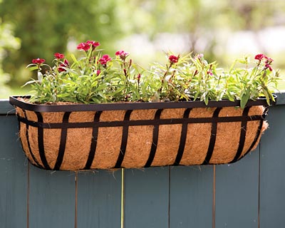 Panacea Flat Iron Series Planter Box, Black, 30"L