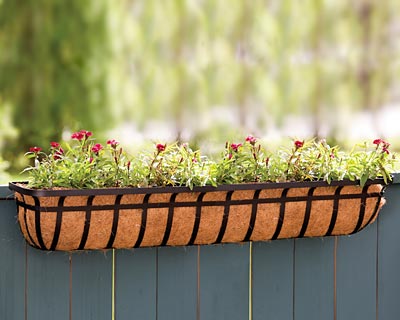 Panacea Flat Iron Series Planter Box, Black, 48"L