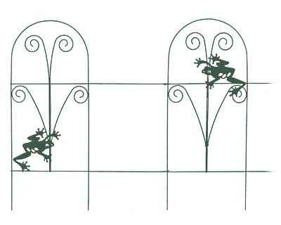 Panacea Folding Fence with Frogs, Green, 24"H, Pack of 10