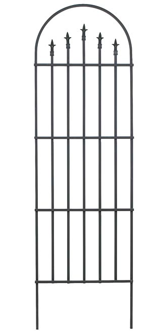 Panacea French Arch Trellis w/ Finials, Blk., 80"H, Pk. of 5