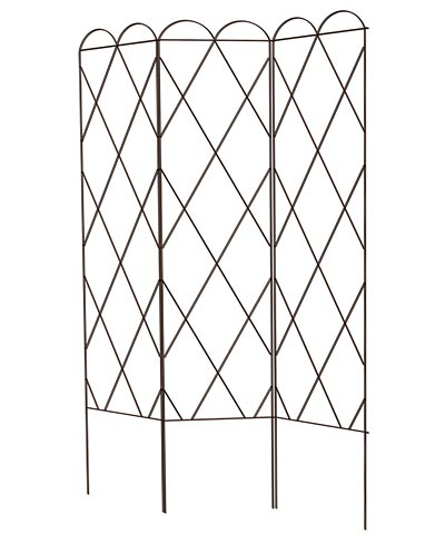 Panacea Three Panel Plant Support Trellis, Brown, 64"H