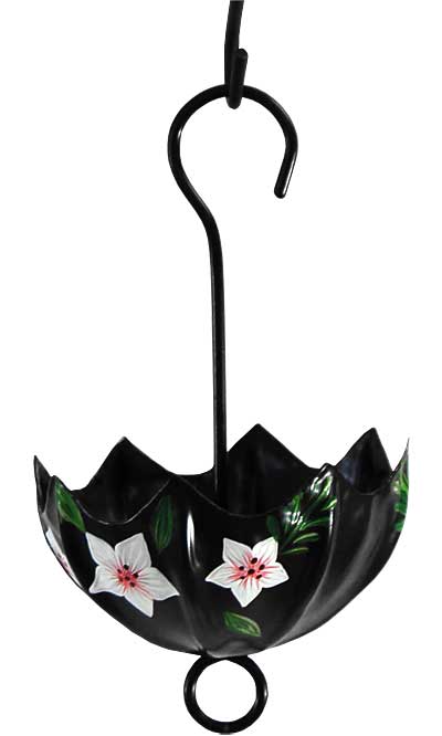 Parasol Botanica Handpainted Ant Moat, Black, White Hibiscus