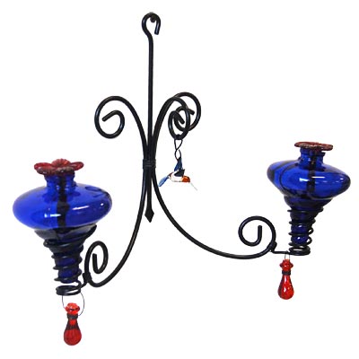 Parasol Chandelier Sconce Hummingbird Feeder, Blue, 8 oz.