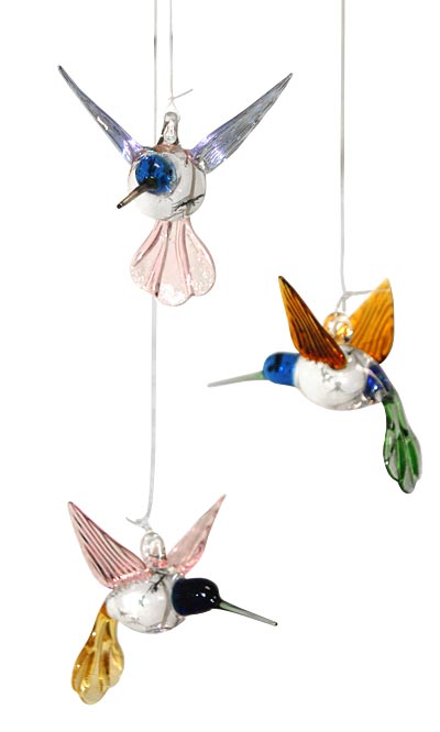 Parasol Large Hummingbird Ornament Assortment, Pack of 12