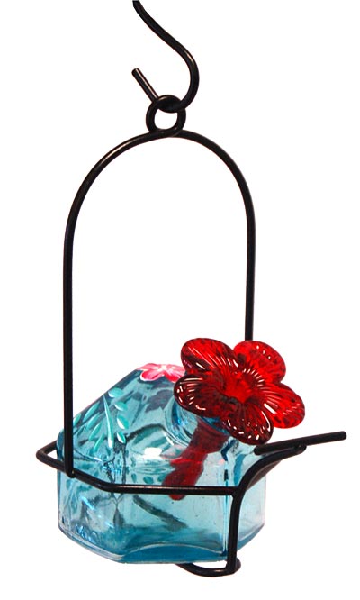 Parasol Botanica Lunch Pail Hummingbird Feeder, Aqua, 3.5 oz