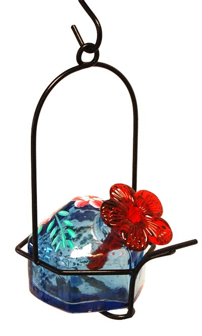 Parasol Botanica Lunch Pail Hummingbird Feeder, Blue, 3.5 oz