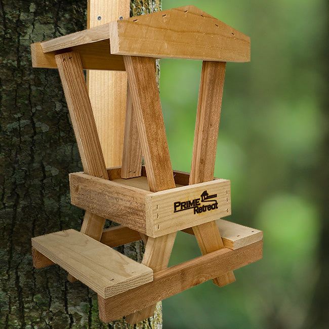 Cedar Picnic Table Squirrel Feeder by Prime Retreat