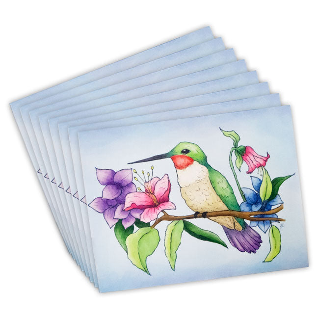 Set of 8 All Purpose "Hummingbird" Greeting Cards