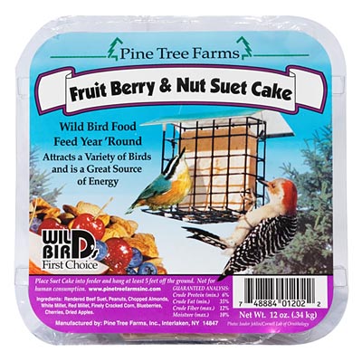 Pine Tree Fruit, Berry, & Nut Suet Cake, 12 oz., Pack of 12