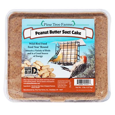 Pine Tree Farms Peanut Butter Suet Cake, 3 lbs., Pack of 8