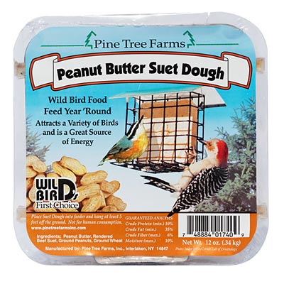 Pine Tree Farms Peanut Butter Suet Dough, 12 oz., Pack of 12