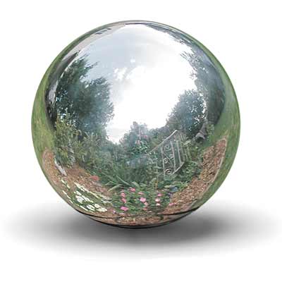 Rome Stainless Steel Gazing Ball, Silver, 10" dia.