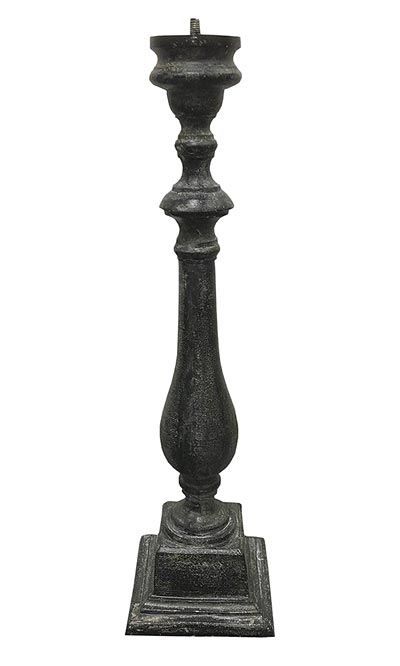 Rome Cast Aluminum Spindle Pedestal, Antique, 21.5"