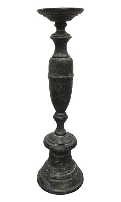 Rome Cast Aluminum Spindle Pedestal, Antique, 28"