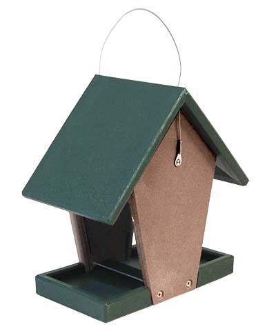 Songbird Essentials Small Hopper Feeder, Green and Brown