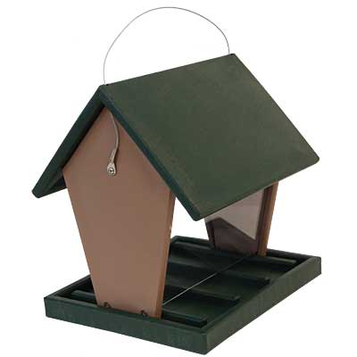 Songbird Essentials Medium Hopper Feeder, Green and Brown