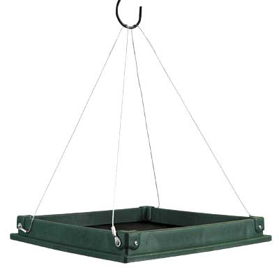 Songbird Essential Large Hanging Platform Bird Feeder, Green