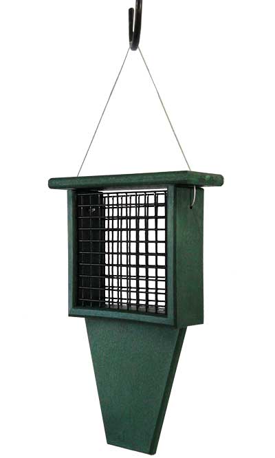 Songbird Essentials Suet Feeder with Tail Prop, Green