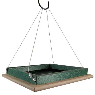 Songbird Essentials Small Hanging Platform Feeder, Grn/Brn