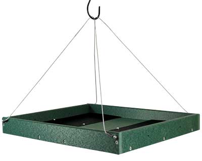 Songbird Essentials Large Hanging Platform Feeder, Green