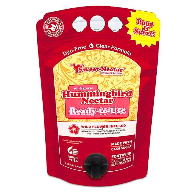 Sweet-Nectar Clear Hummingbird Nectar, RTU, 3L Eco Pouch