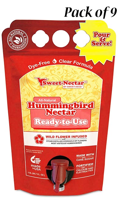 Sweet-Nectar Clear Hummingbird Nectar, RTU, 9 Eco Pouches