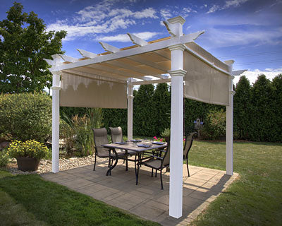 New England Malibu Pergola, White, 10' x 10'