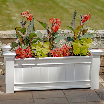 Eden Windsor Long Planter Box, White, 42"L