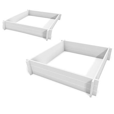 New England Hudson Raised Garden Beds, 4'L x 4'W, Set of 2