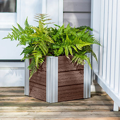 Vita Gardens Urbana Cube Planter, Espresso Brown, 12"L